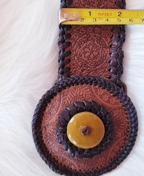 Chicos Genuine Leather Boho Brown India Belt - Picture 6 of 8